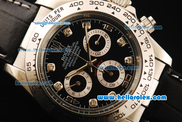 Rolex Daytona Automatic Black Dial with Diamond Markers - Click Image to Close